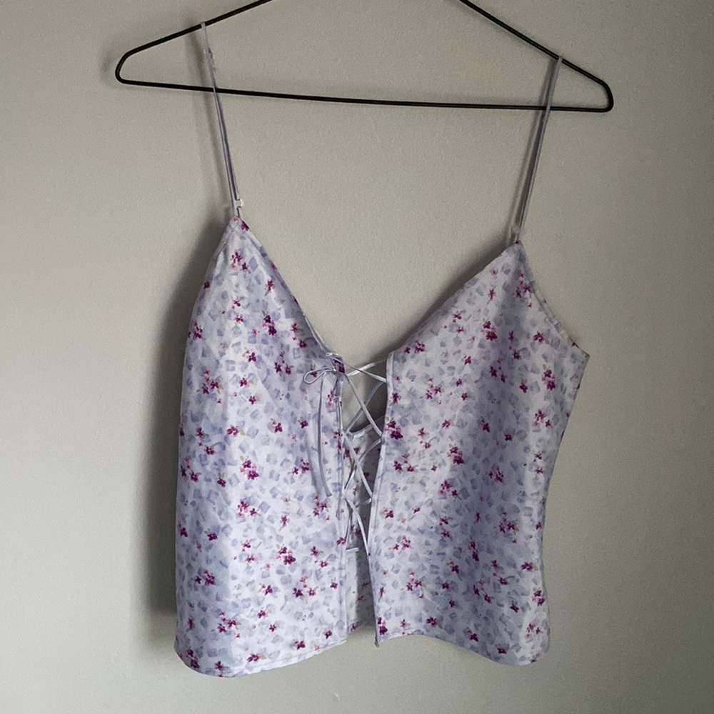 Lavender Satin Tank Top - Picture 1 of 6